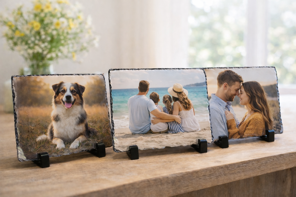 Personalisiertes Foto auf Schieferplatte - Ein Erinnerungsstück für besondere Momente