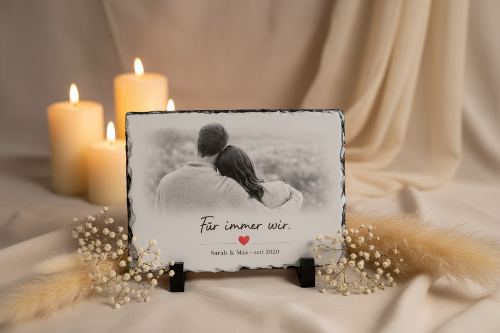 Personalisiertes Foto auf Schieferplatte - Ein Erinnerungsstück für besondere Momente