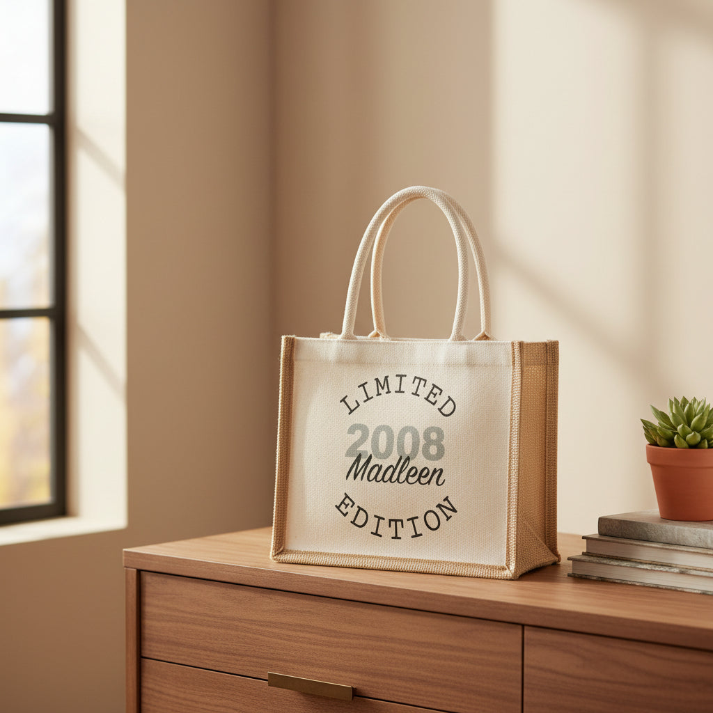 Personalisierte Jute Tasche - individuelles Geschenk mit Wunschtext