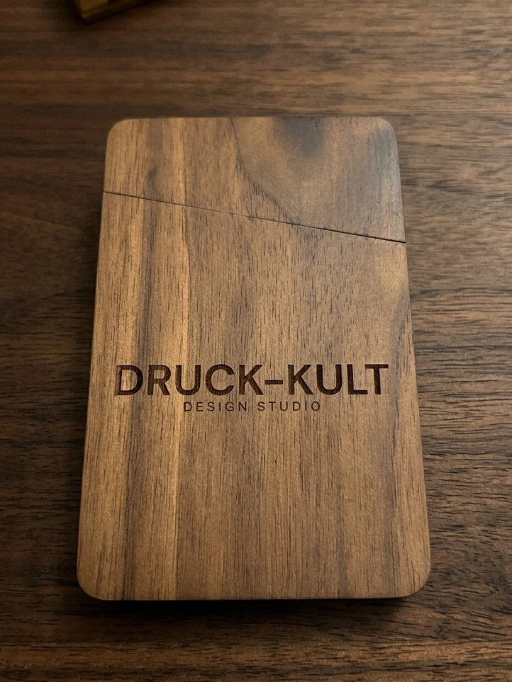 Visitenkartenetui aus Walnussholz – personalisierbar mit Gravur